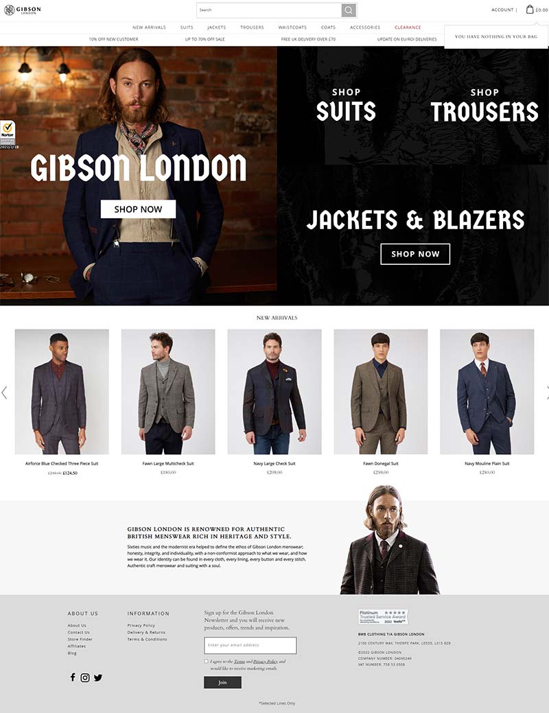 Gibson London 英国休闲西装品牌购物网站