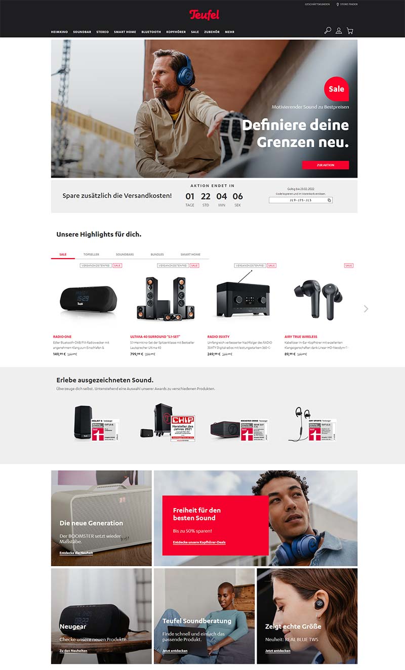 Teufel 德国高端音响品牌购物网站