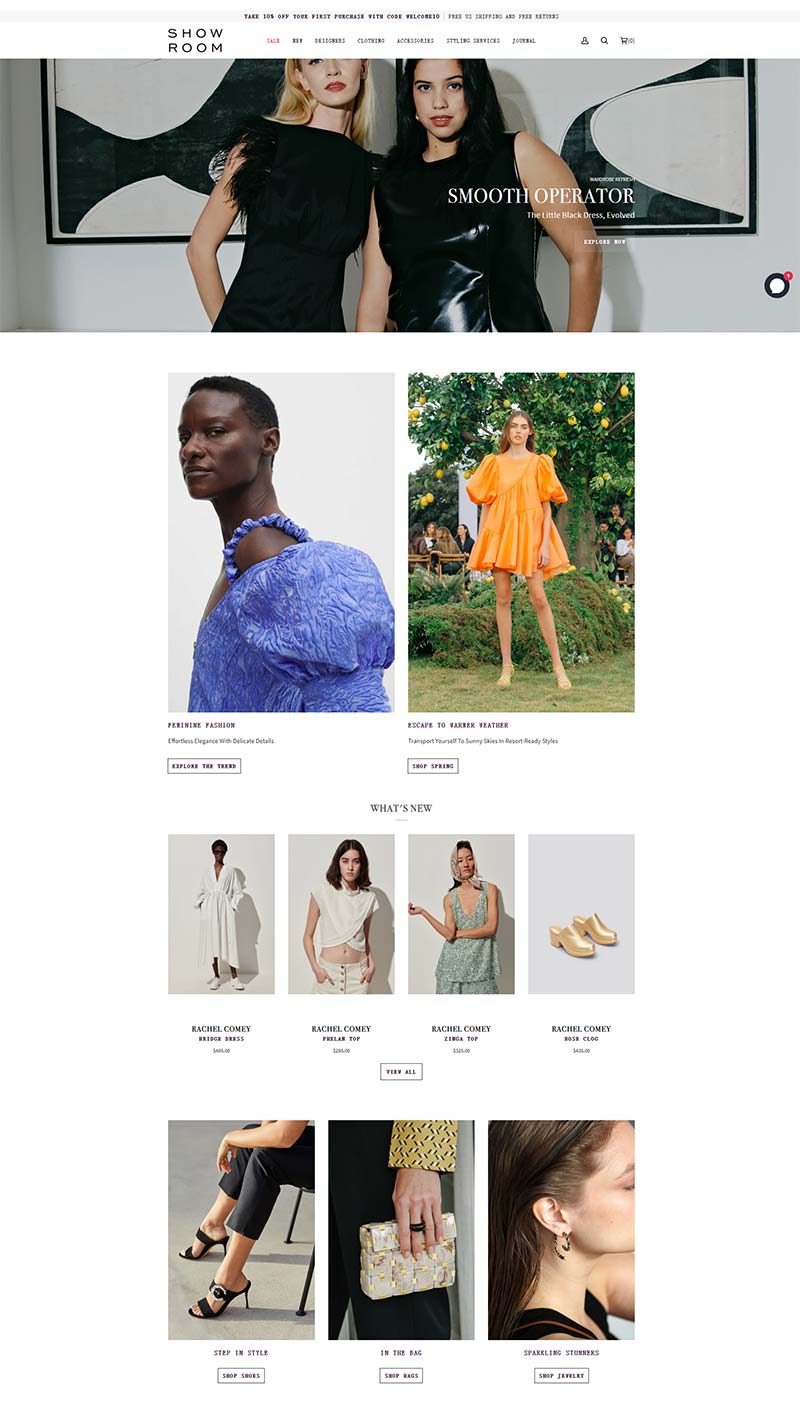 SHOWROOM 美国现代女装品牌购物网站
