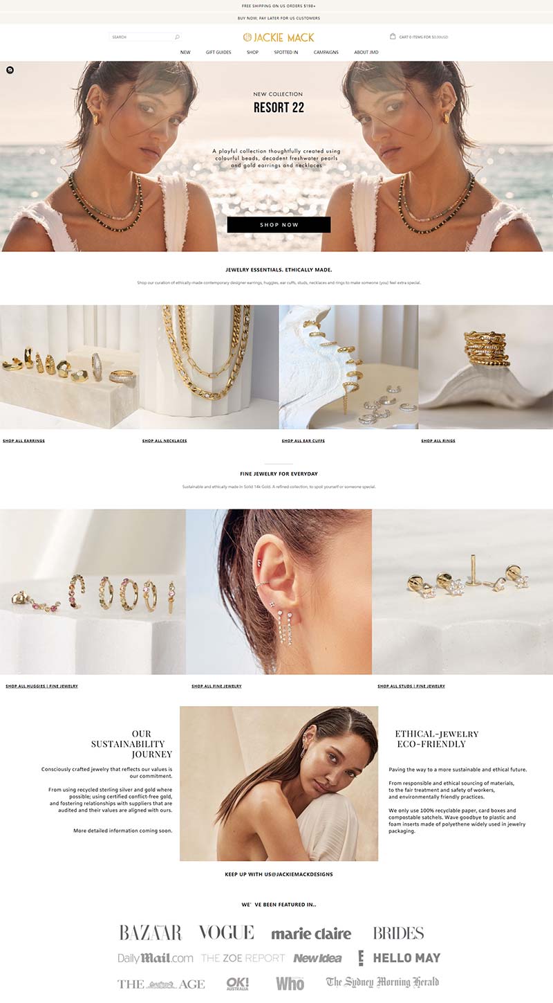 Jackie Mack Designs 澳大利亚女性珠宝品牌购物网站