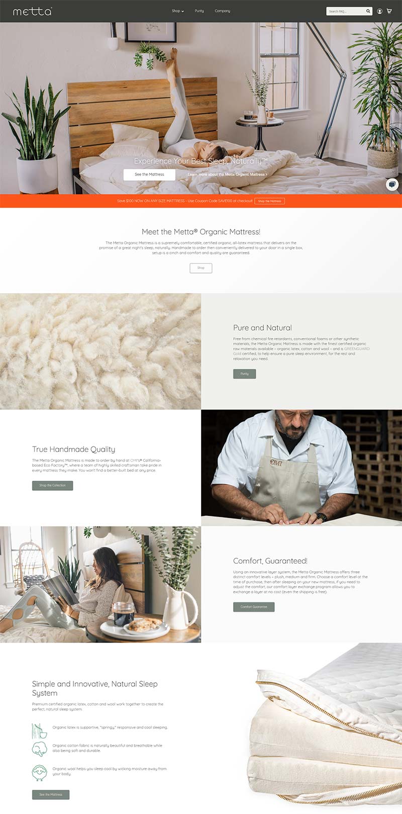 Metta bed 美国有机睡眠床垫购物网站