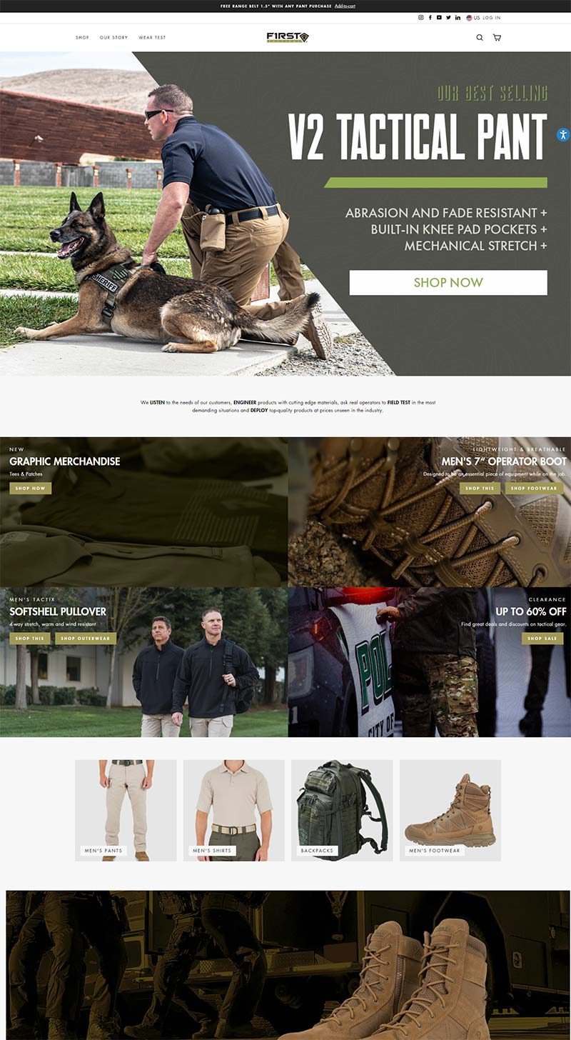 First Tactical 美国安全服品牌购物网站