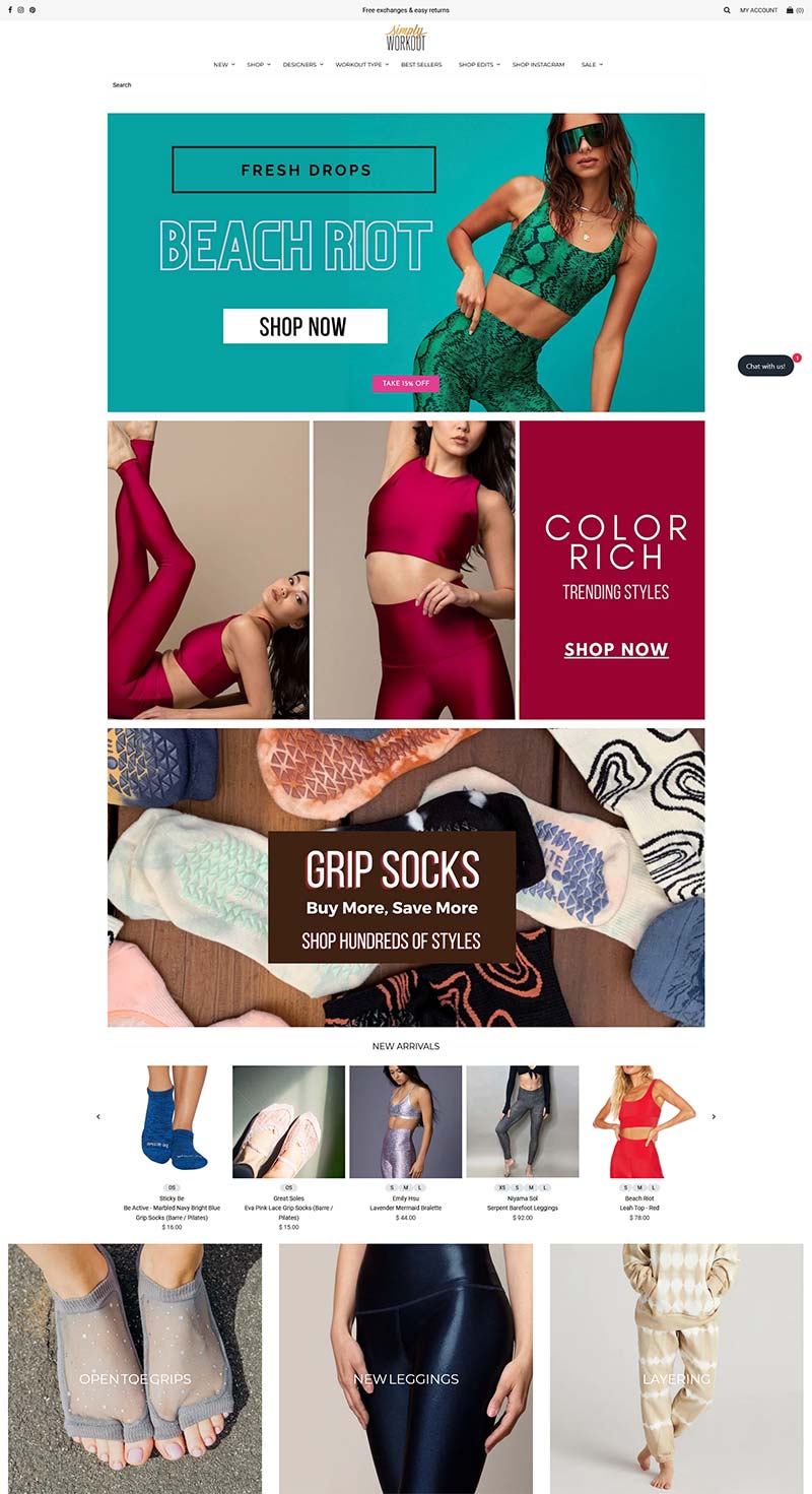 simplyWORKOUT 美国健身女装购物网站