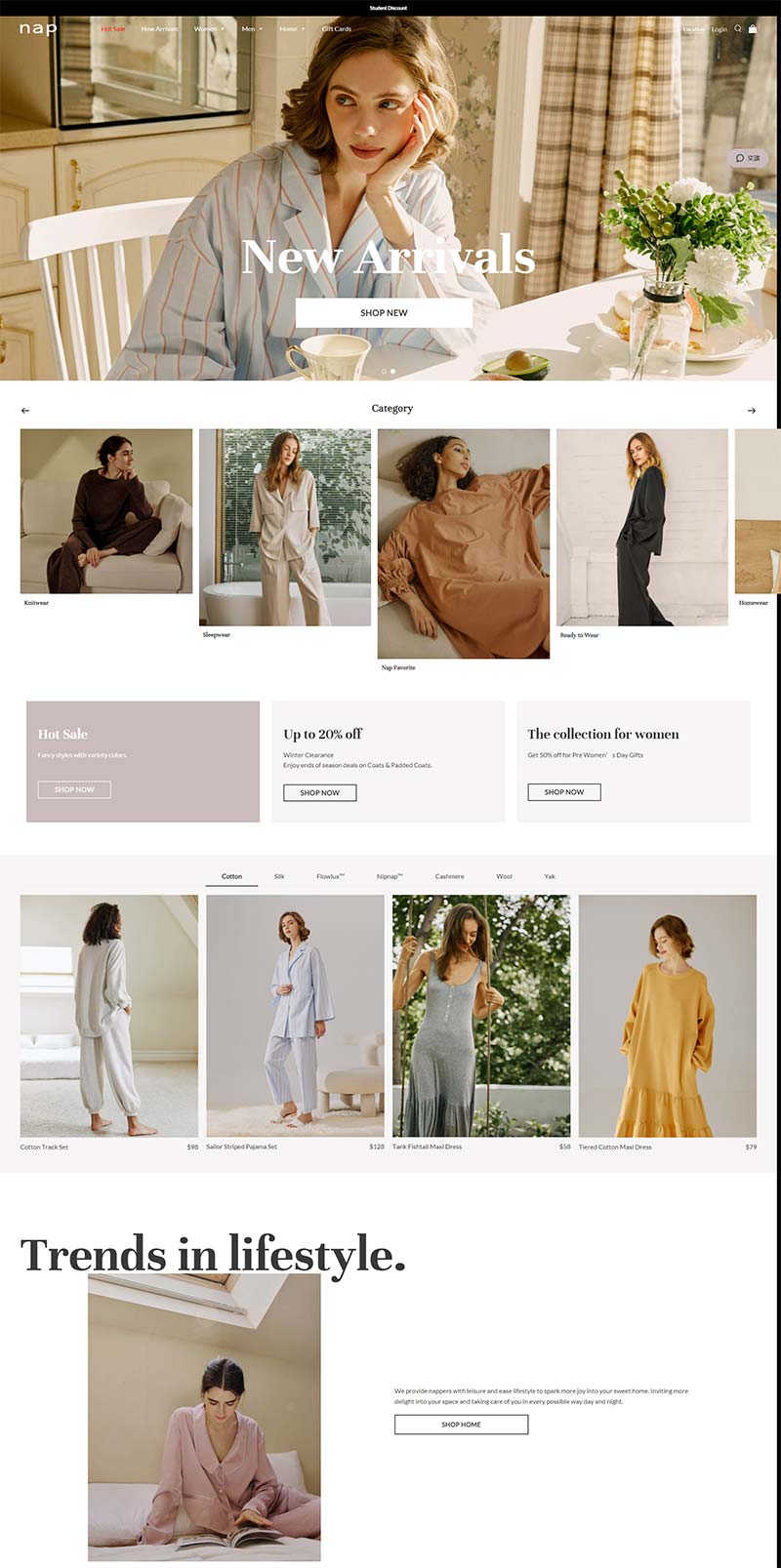 Nap US 美国设计师家居服品牌购物网