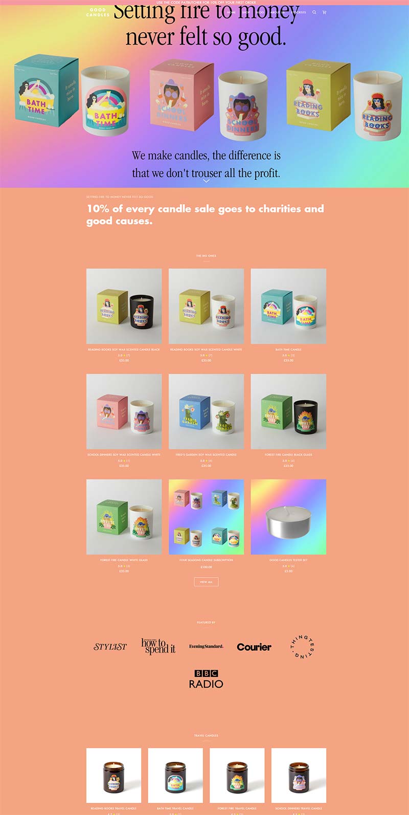 Good Candles 英国公益蜡烛产品购物网站