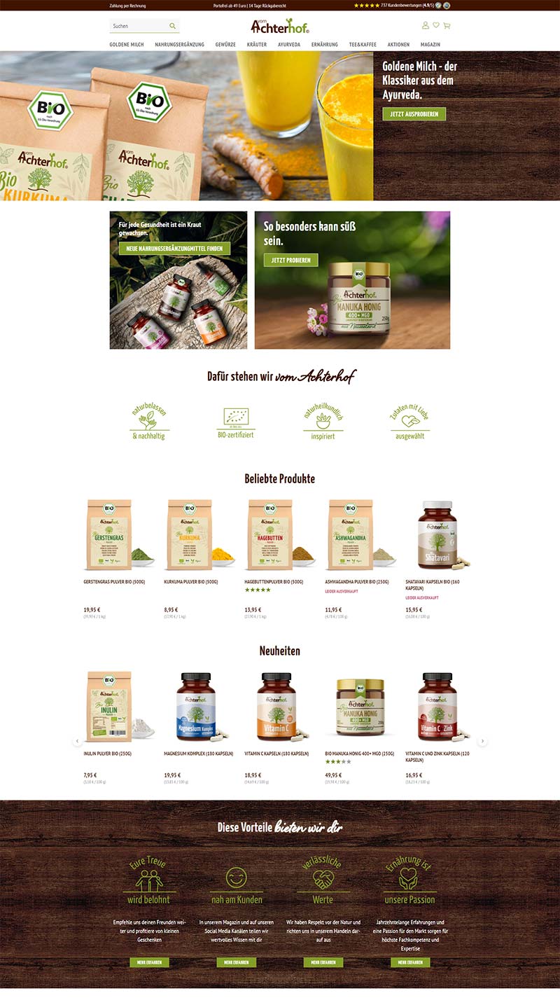 Achterhof 德国天然保健产品购物网站