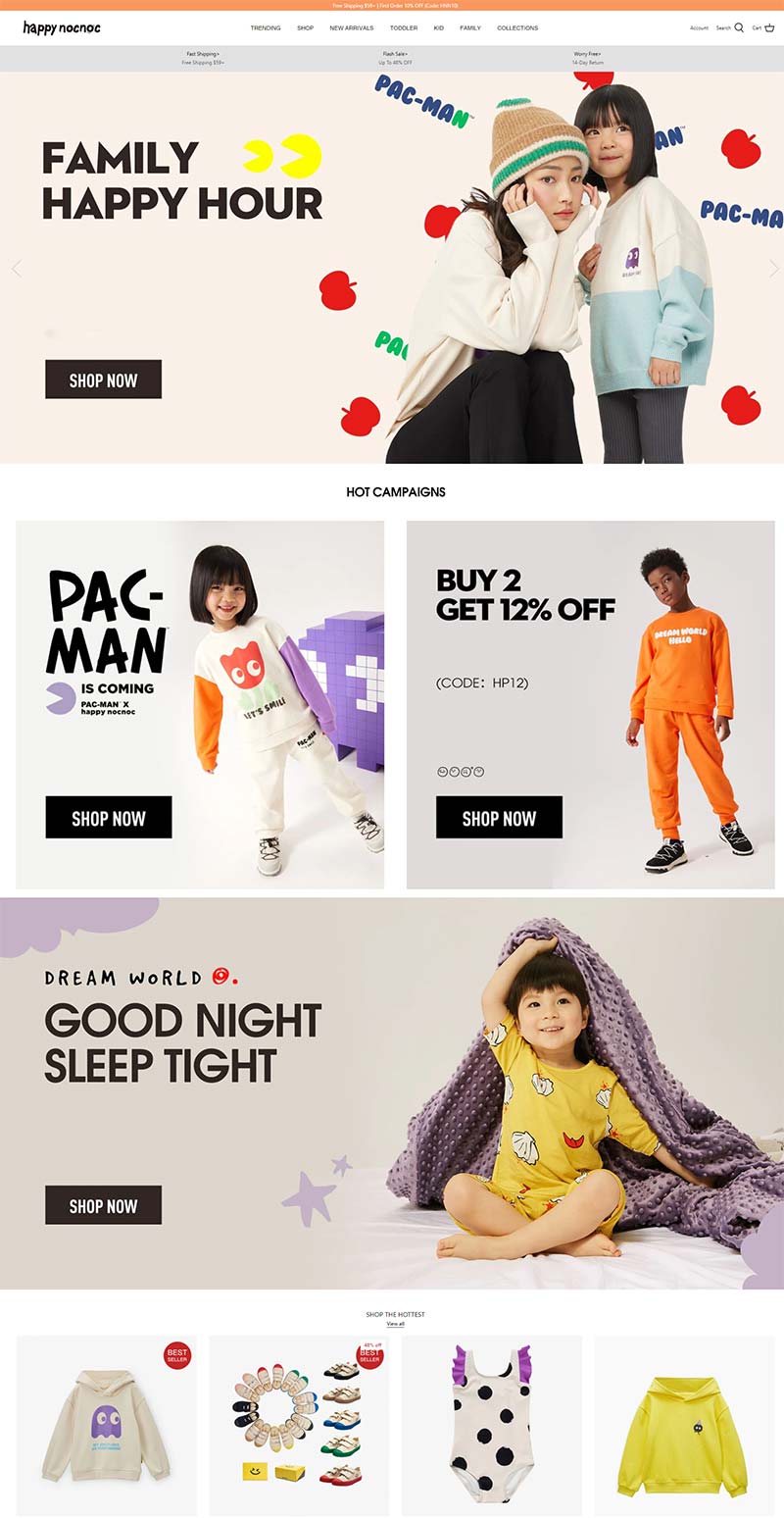 Happy Nocnoc 美国时尚儿童鞋服品牌购物网站