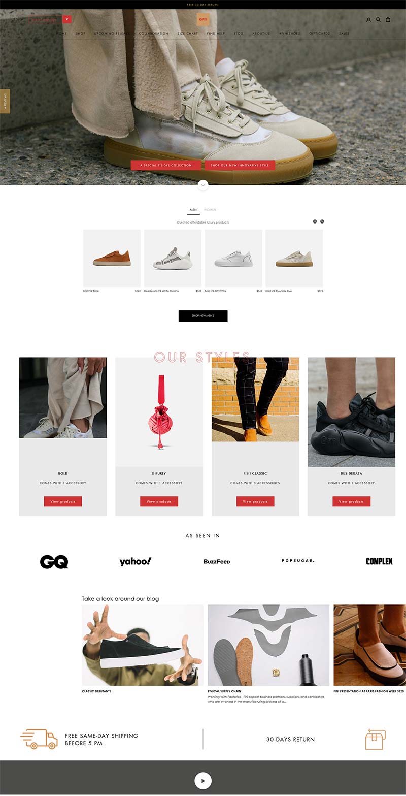 Fini Brand 美国时尚鞋履品牌购物网站
