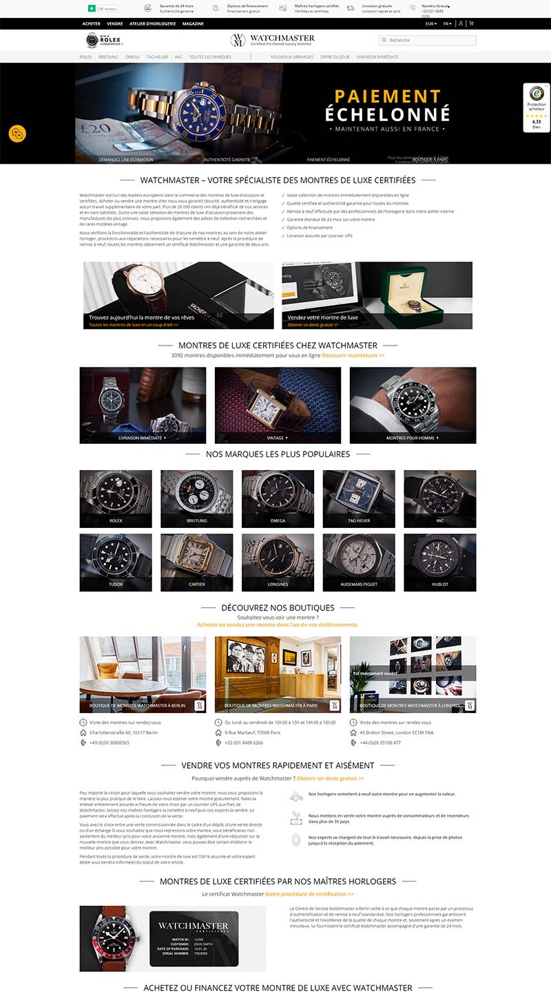 Watchmaster 法国闲置腕表交易网站