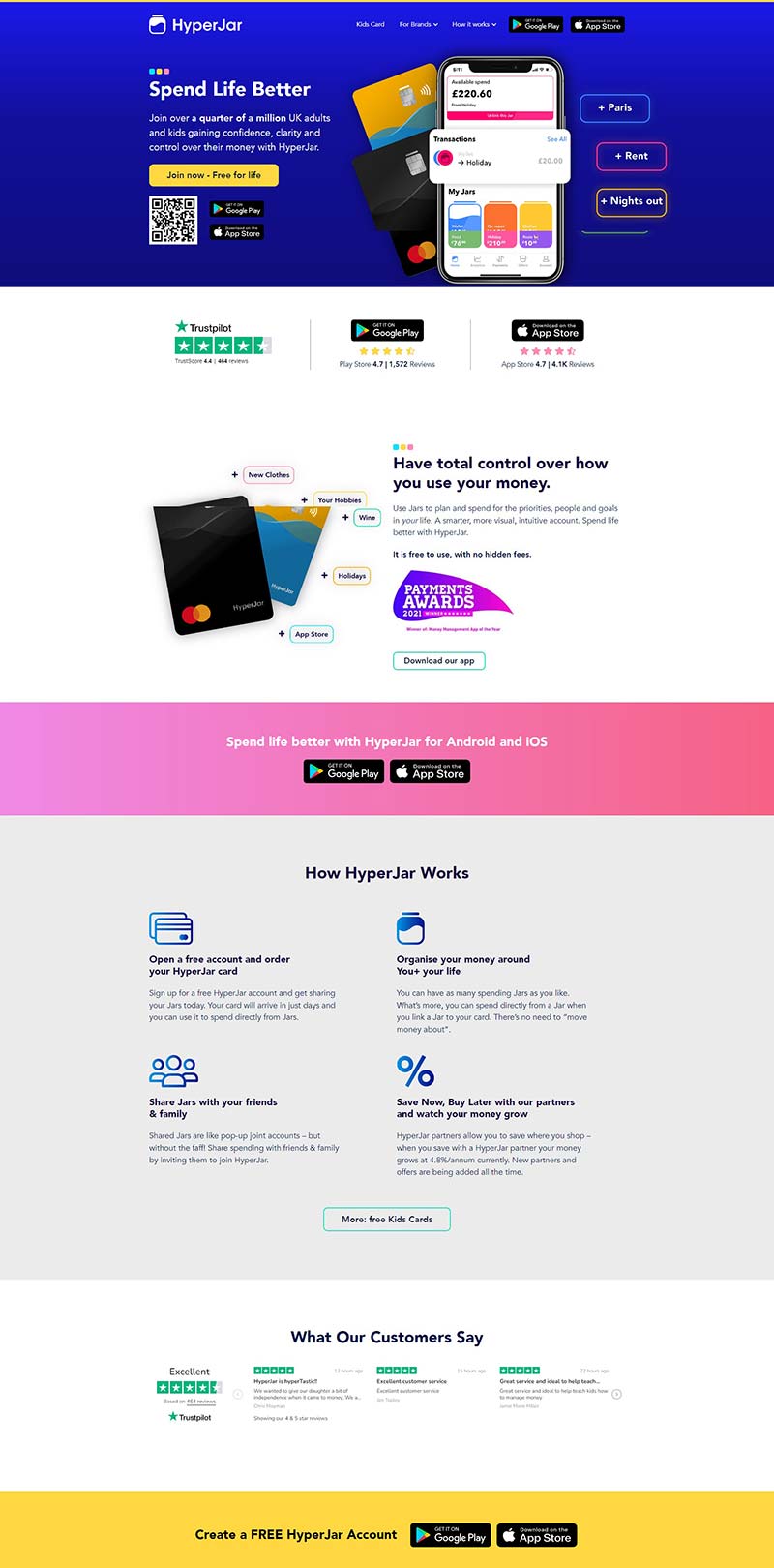 HyperJar 英国金融支付APP订阅网站