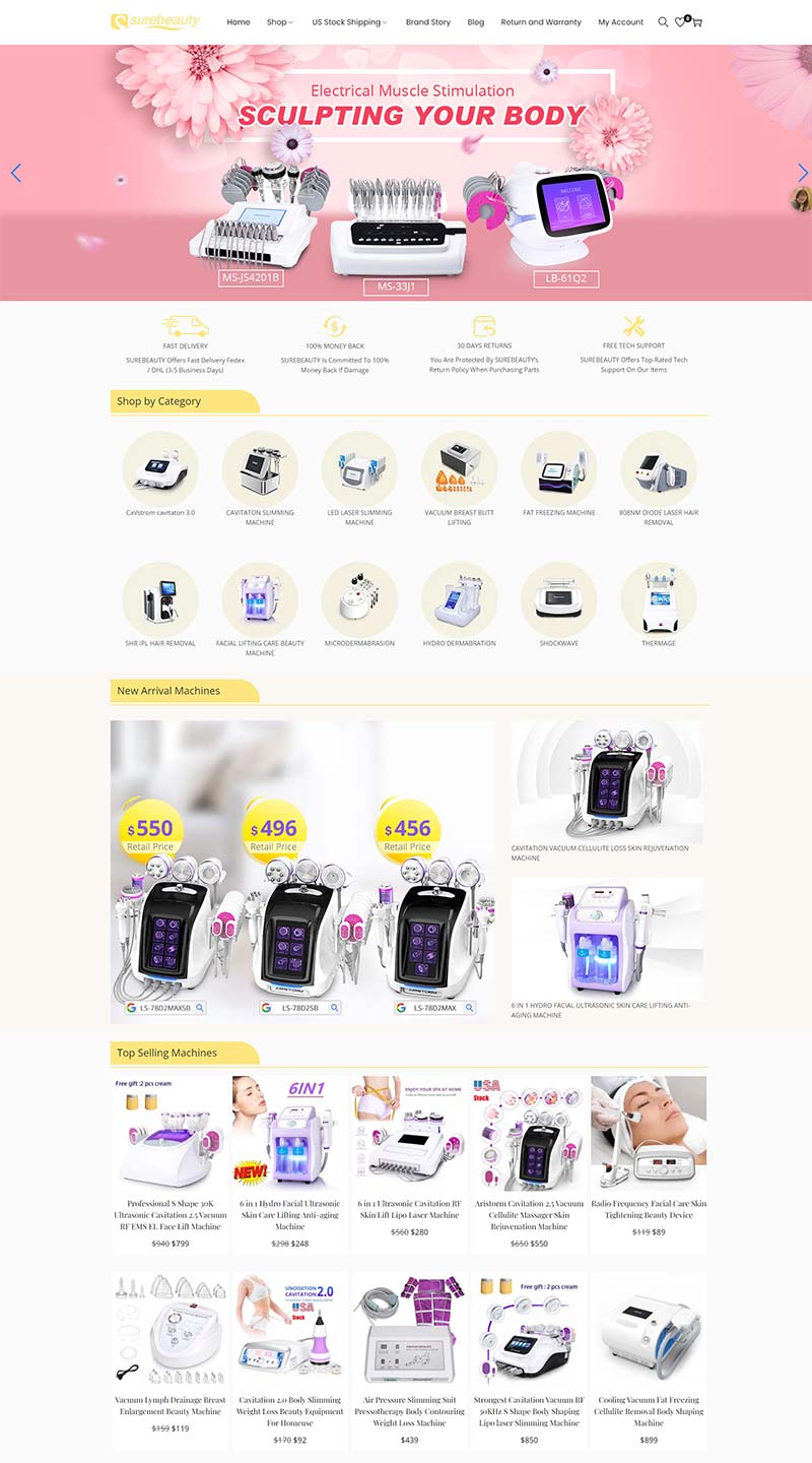 Surebeauty 中国医美设备跨境购物网站
