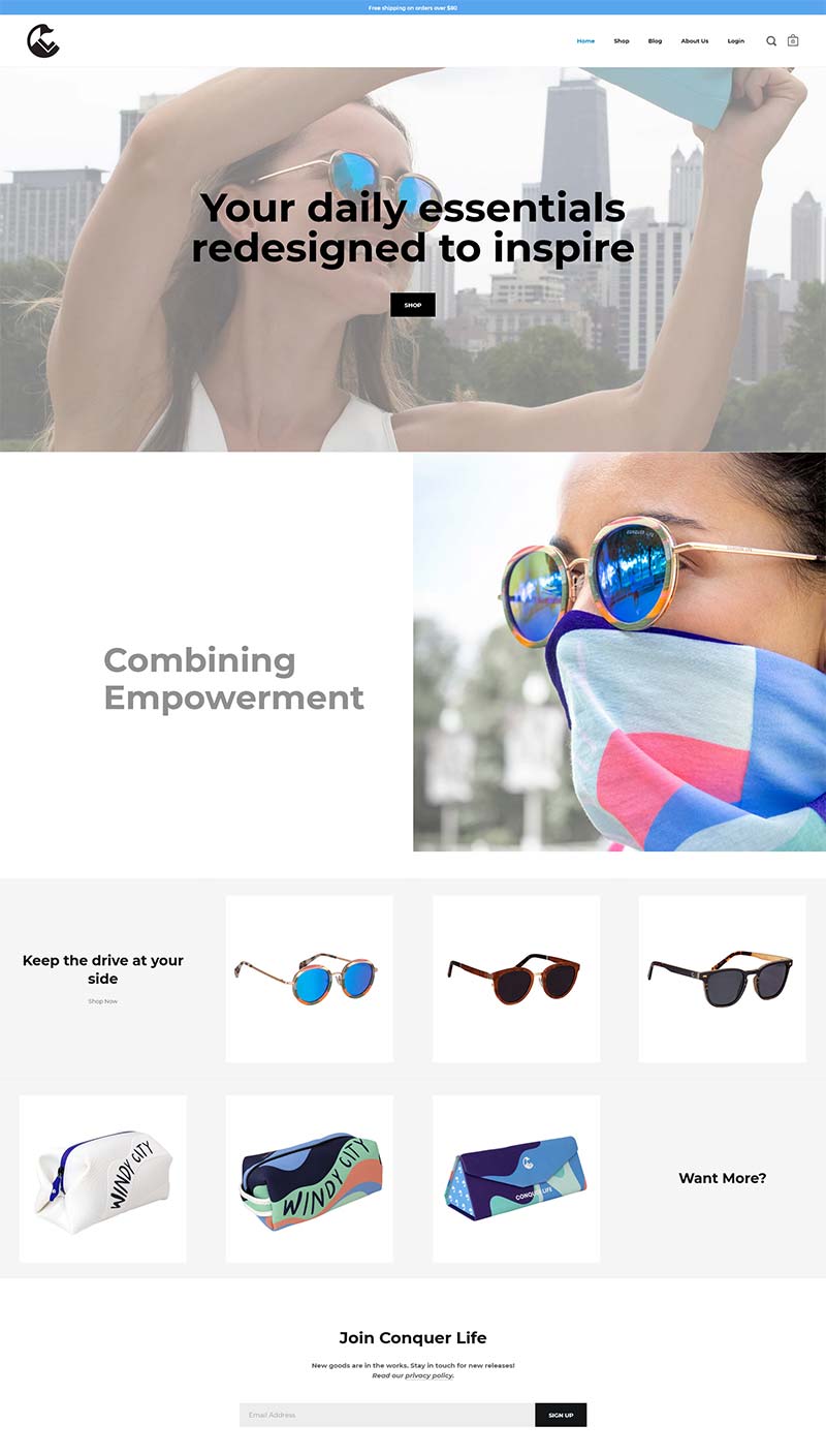 Conquer Life Co 美国时尚太阳镜购物网站