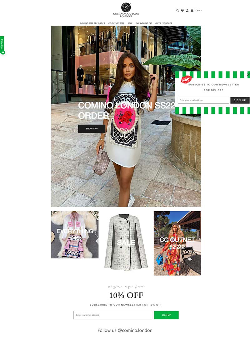 Comino Couture London 英国时尚女裙服饰购物网站