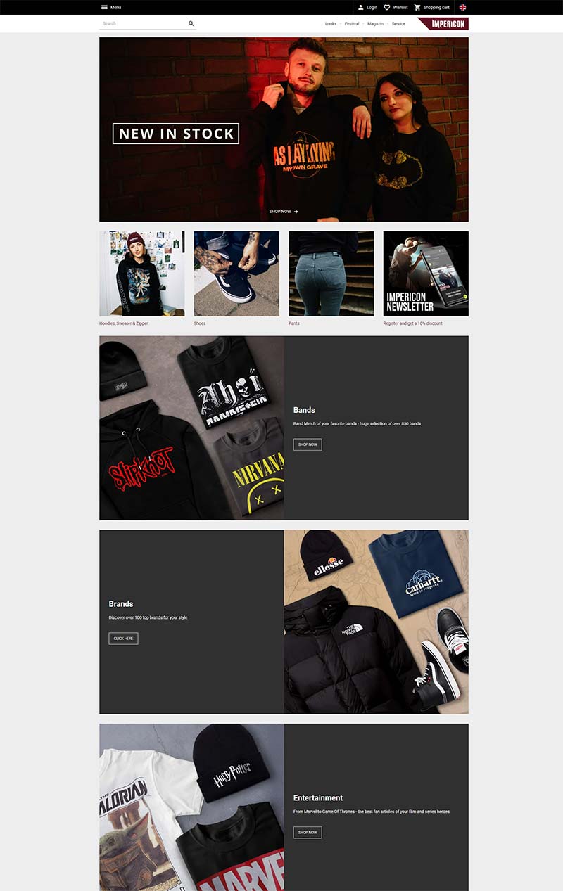 Impericon 英国乐队周边产品购物网站