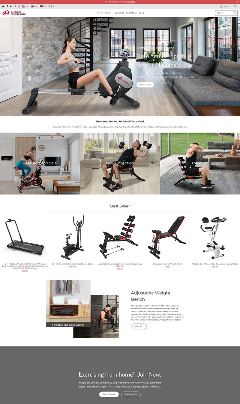 Home Fitness Code 英国家庭健身器材购物网站
