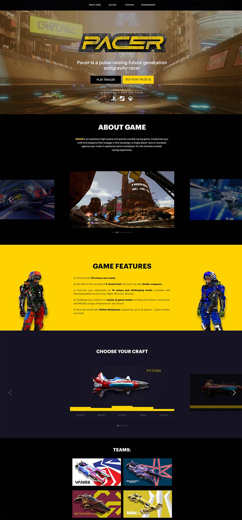 Pacer Game 美国战斗赛车游戏订购网站