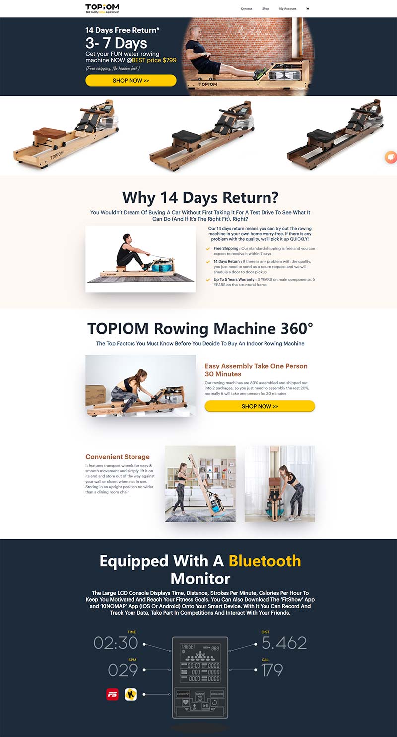 Topiom 美国拉伸训练设备购物网站