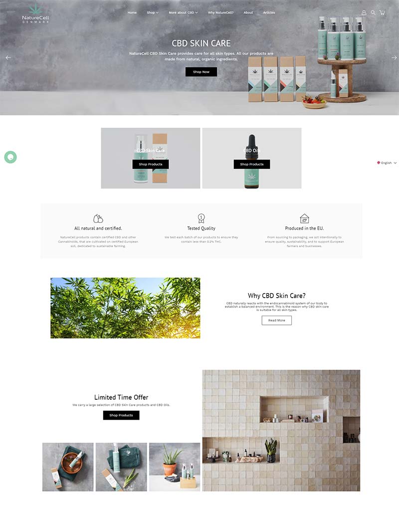 NatureCell 丹麦CBD保健产品购物网站