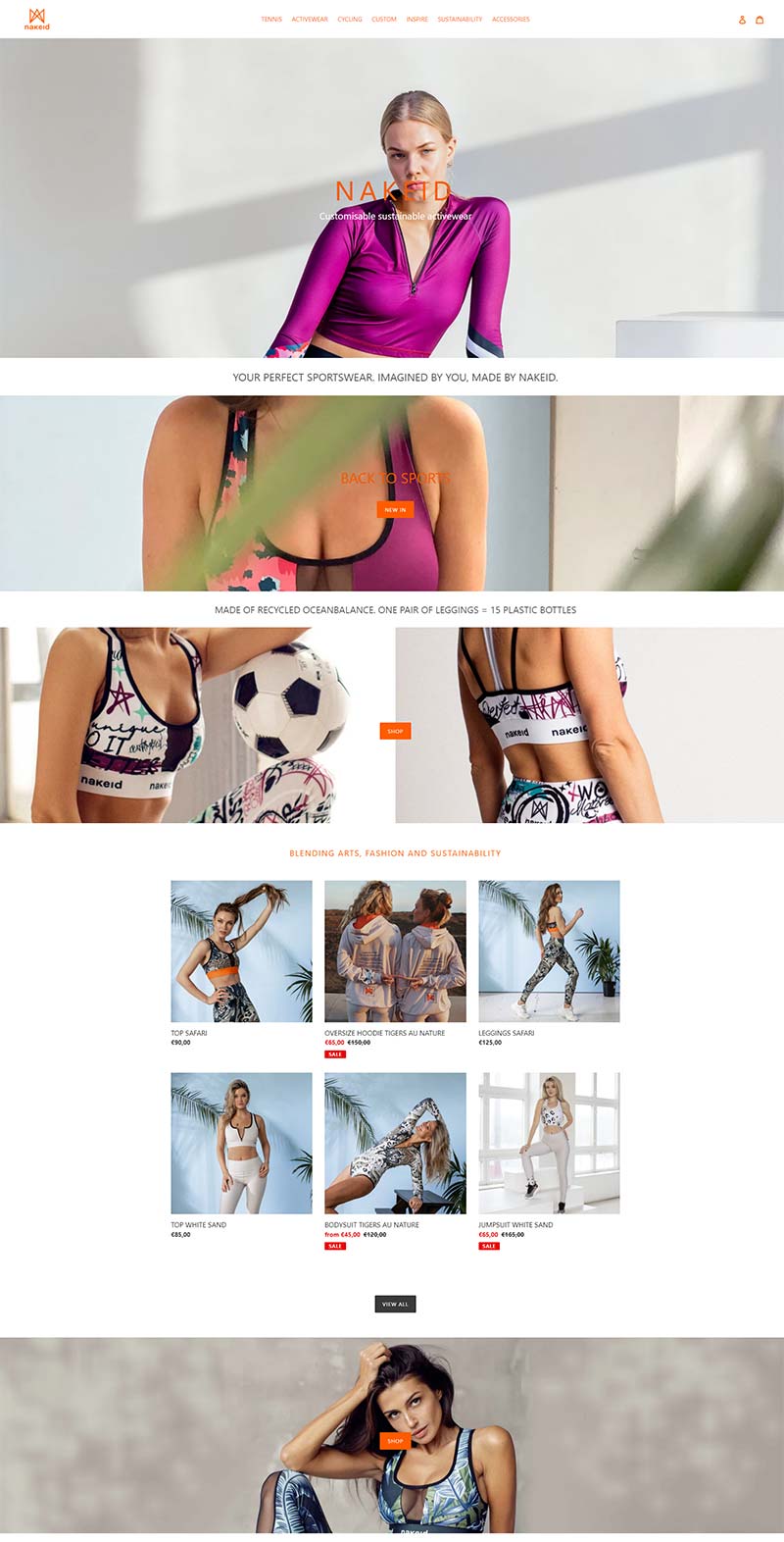 Nakeid 英国女性运动服饰品牌购物网站