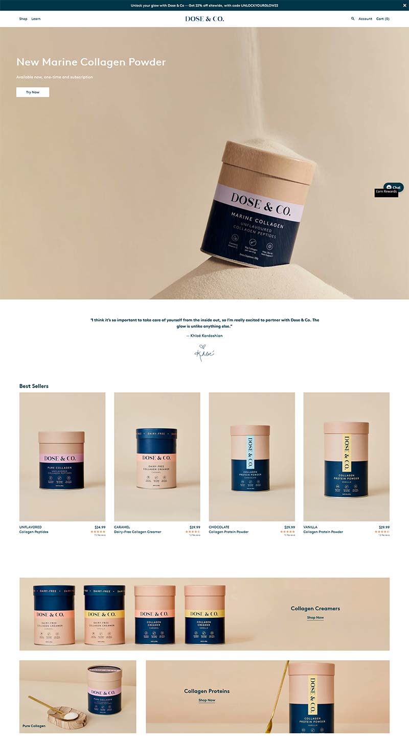 Dose & Co 美国天然胶原蛋白饮品购物网站