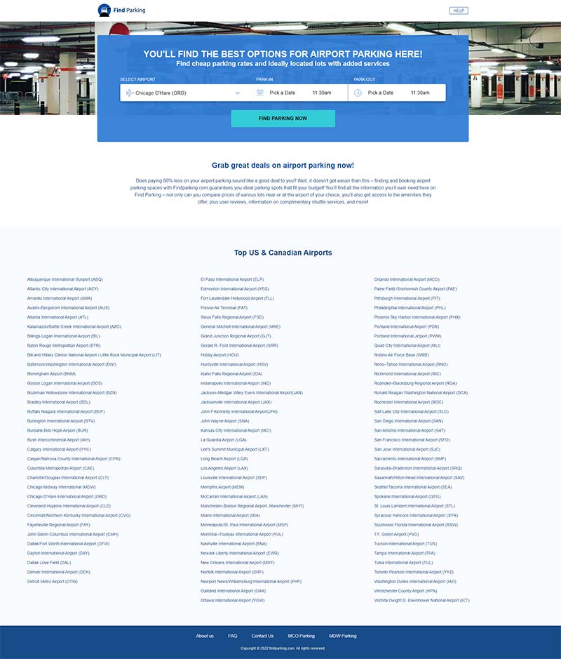 Findparking 美国停车位在线预定网站