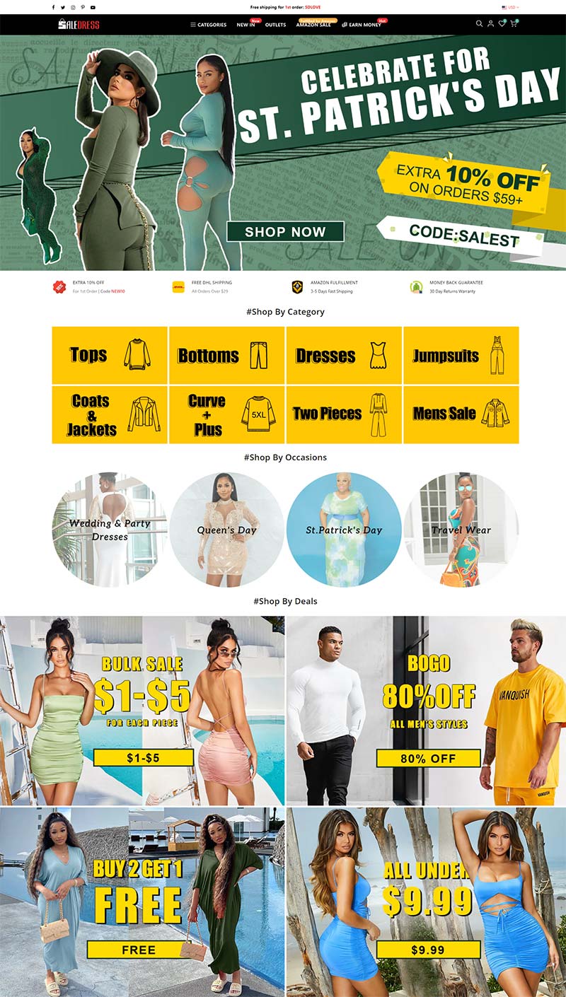 SALEDRESS 香港女装配饰品牌购物网站