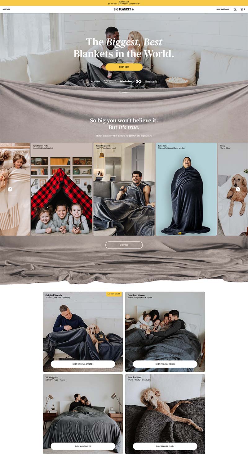 Big Blanket Co 美国旅行毛毯购物网站