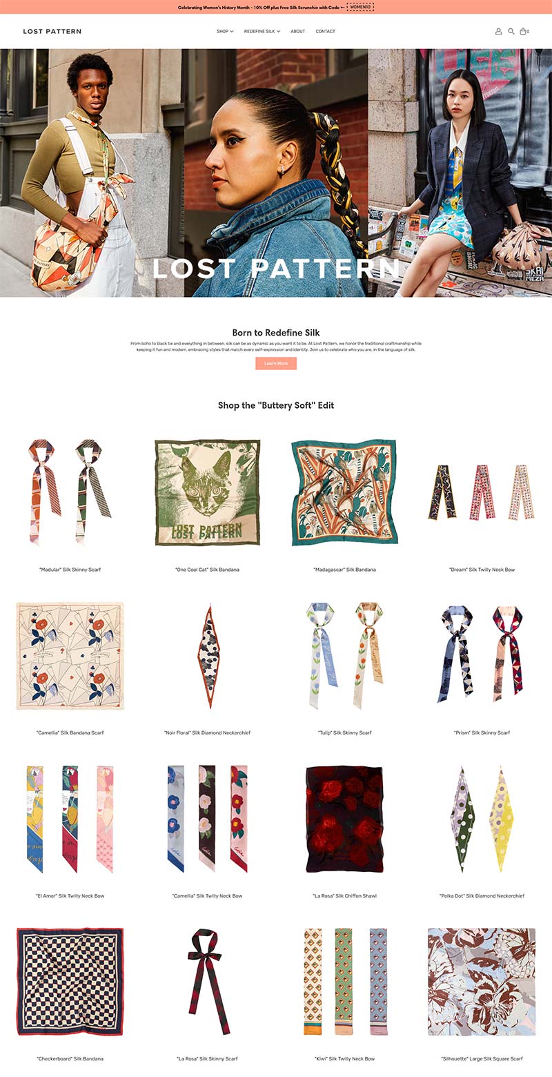 Lost Pattern 美国设计师丝绸配饰购物网站