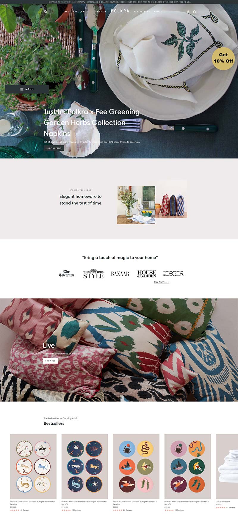 Polkra 英国高端家居品牌购物网站