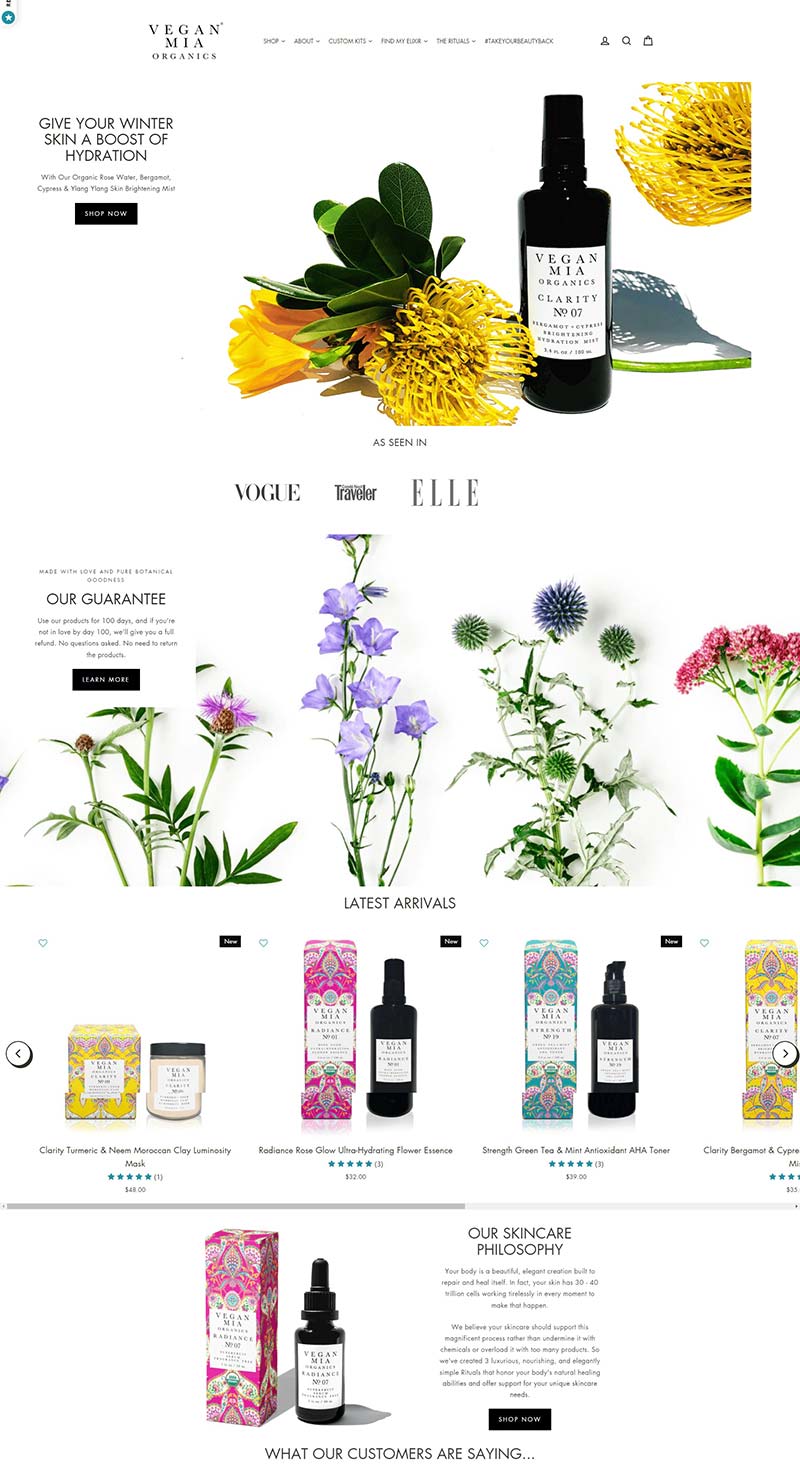Vegan Mia Organics 美国天然植物护肤品牌购物网站