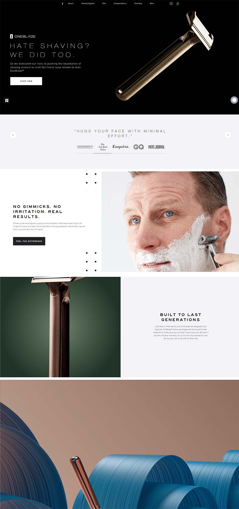 OneBlade 美国高性能剃须刀品牌购物网站