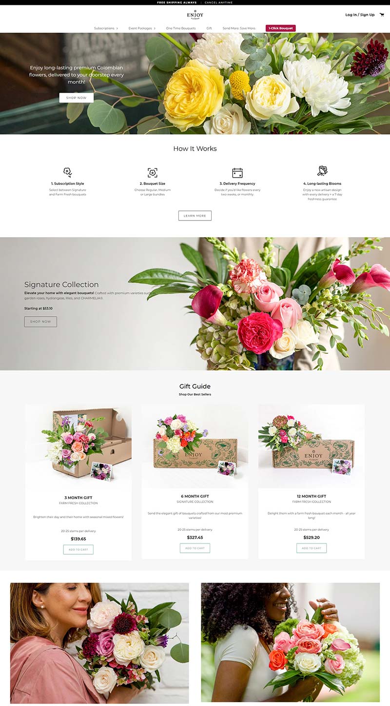 Enjoy Flowers 美国鲜花礼品订阅网站