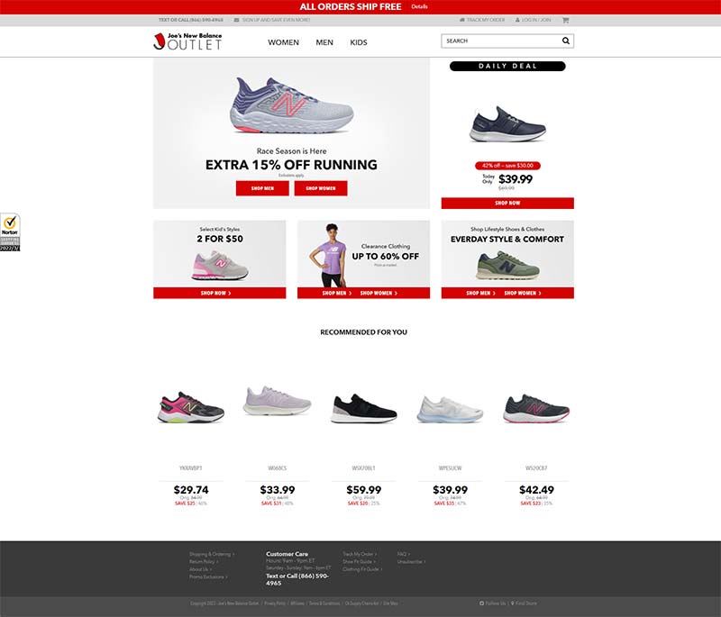 Joe's New Balance Outlet 新百伦官方折扣购物网站