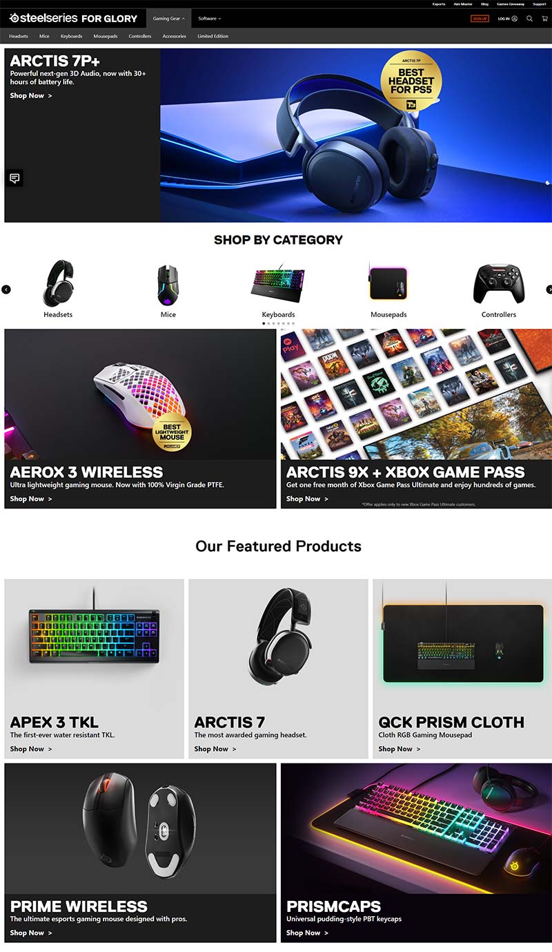 Steelseries 赛睿-丹麦专业游戏设备购物网站