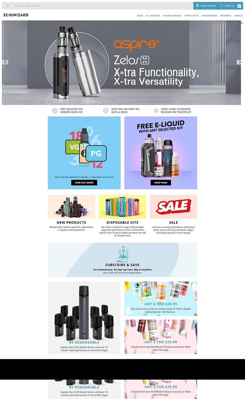 Ecigwizard 英国电子烟品牌购物网站