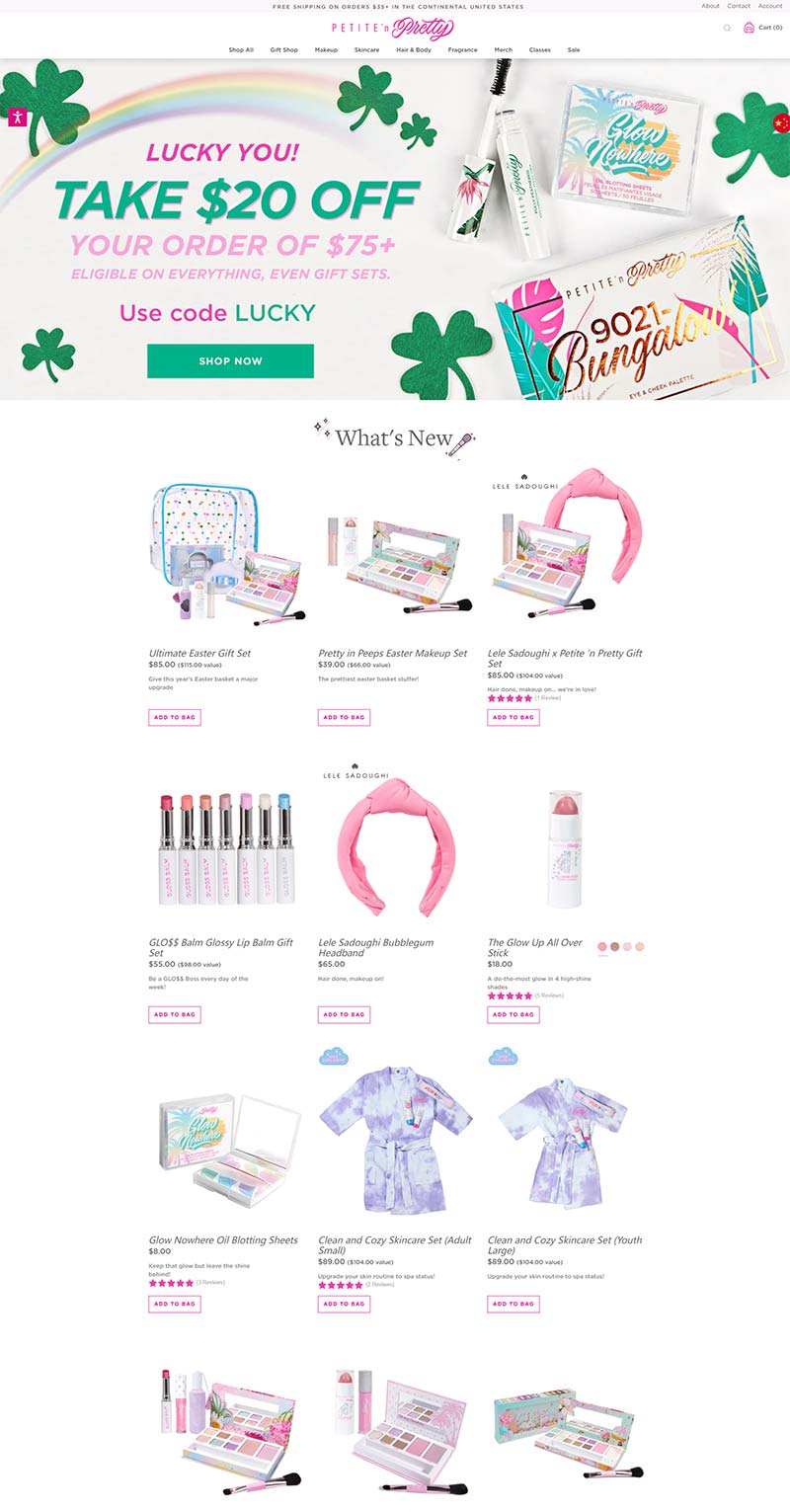 Petite 'n Pretty 美国少女化妆品购物网站