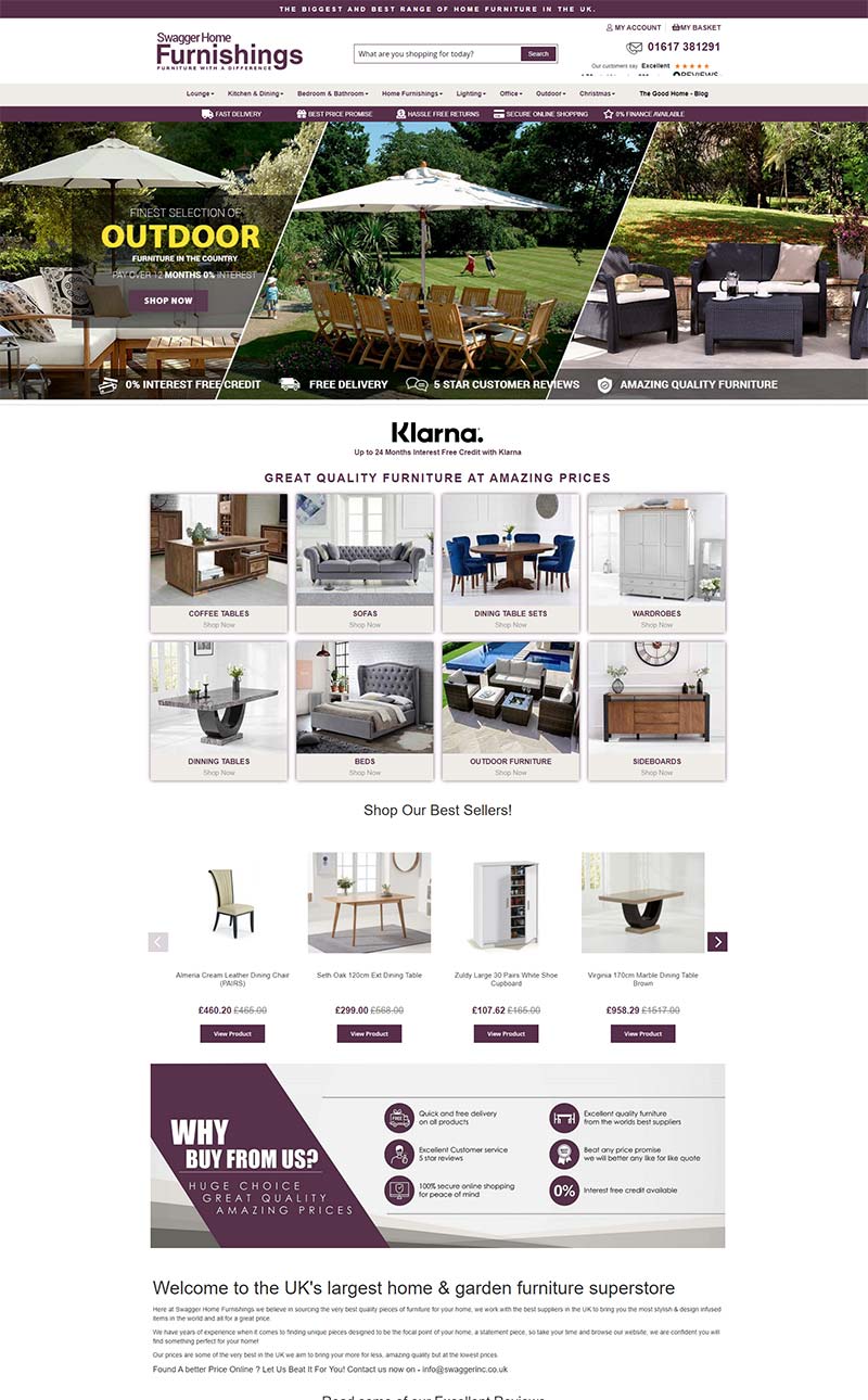 Swagger Home Furnishings 英国时尚家具品牌购物网站