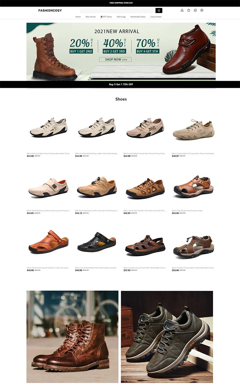 Fashioncosy 中国时尚男鞋跨境购物网站