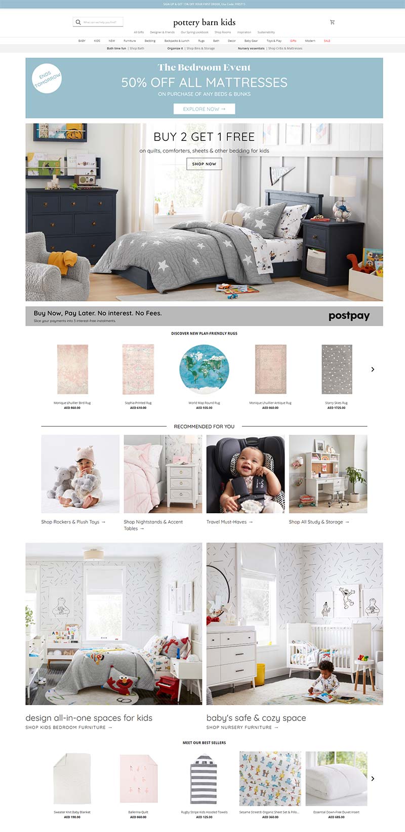 Pottery Barn Kids 美国儿童家居品牌购物网站