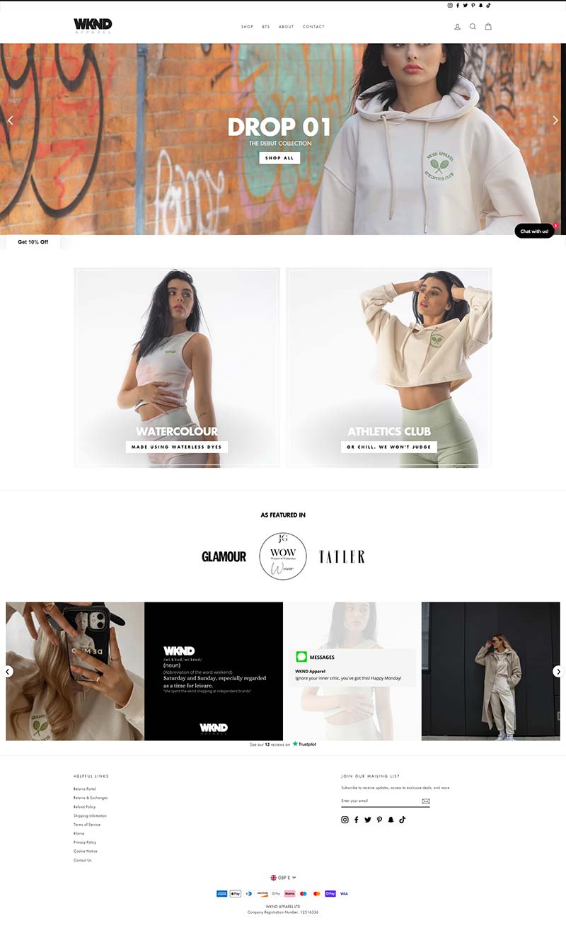 WKND Apparel 英国环保女装品牌购物网站