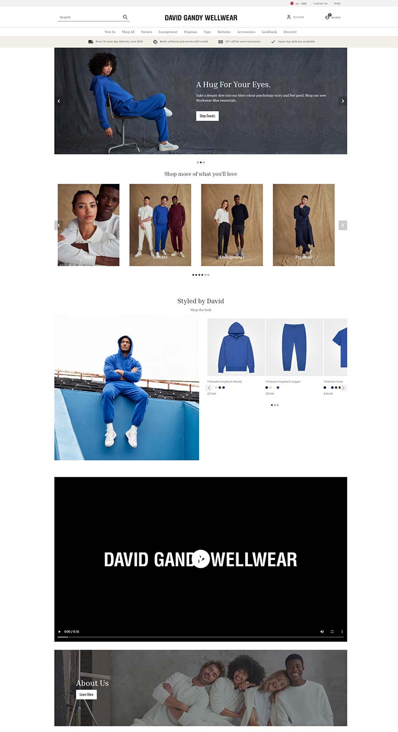 David Gandy Wellwear 英国时尚卫衣品牌购物网站