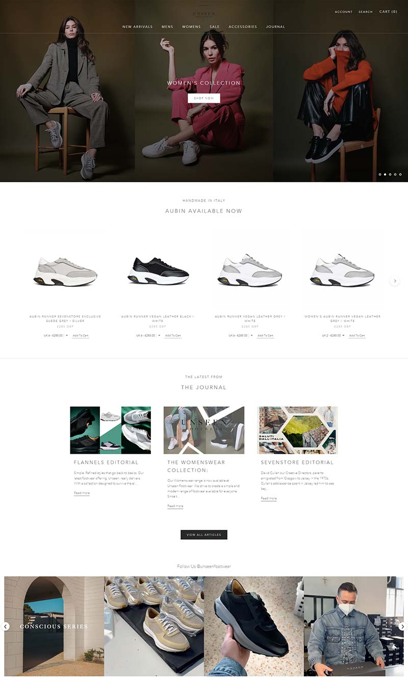 Unseen Footwear 英国手工鞋履品牌购物网站