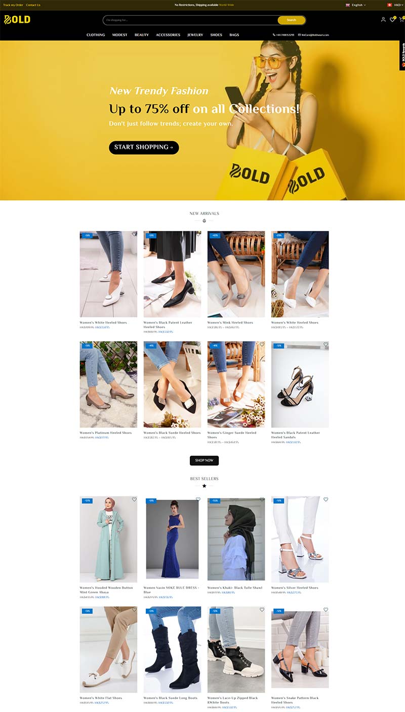 Bold Wears 英国女性时尚品牌购物网站