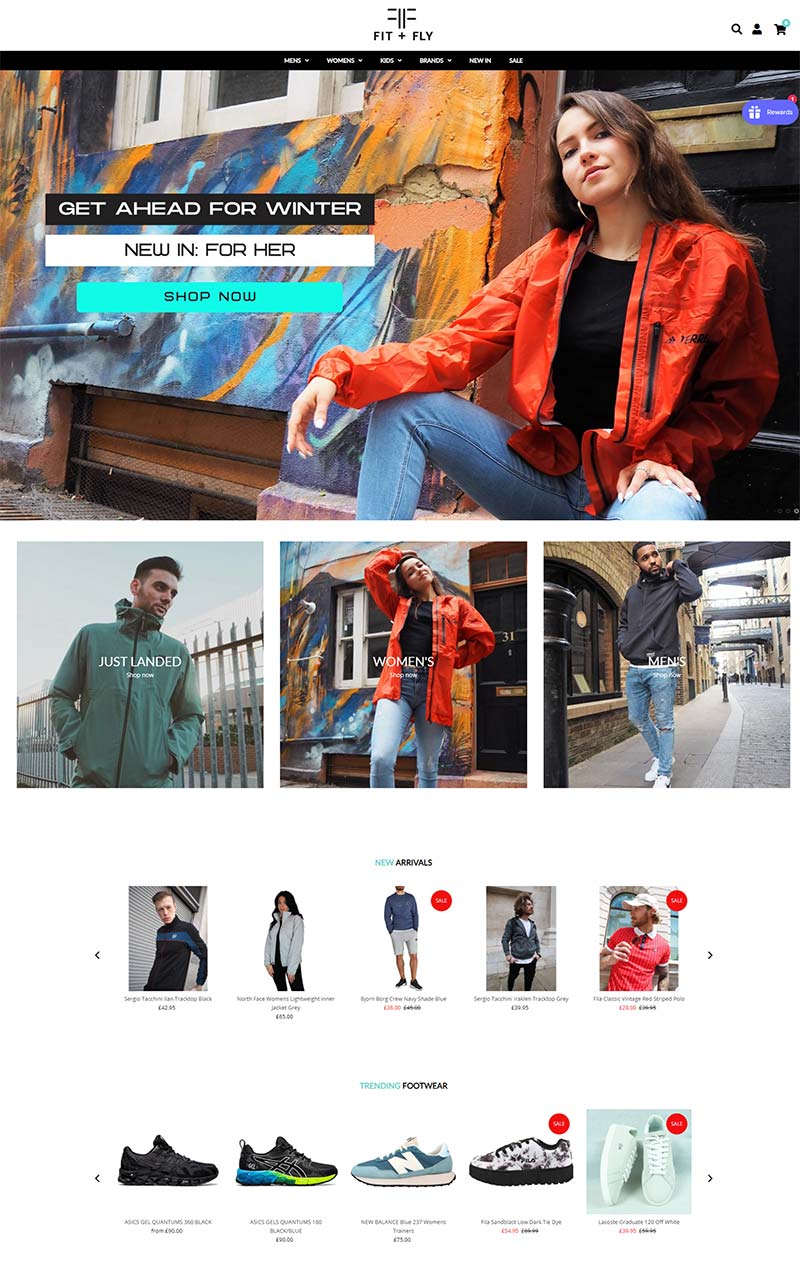Fit & Fly 英国运动鞋服品牌购物网站