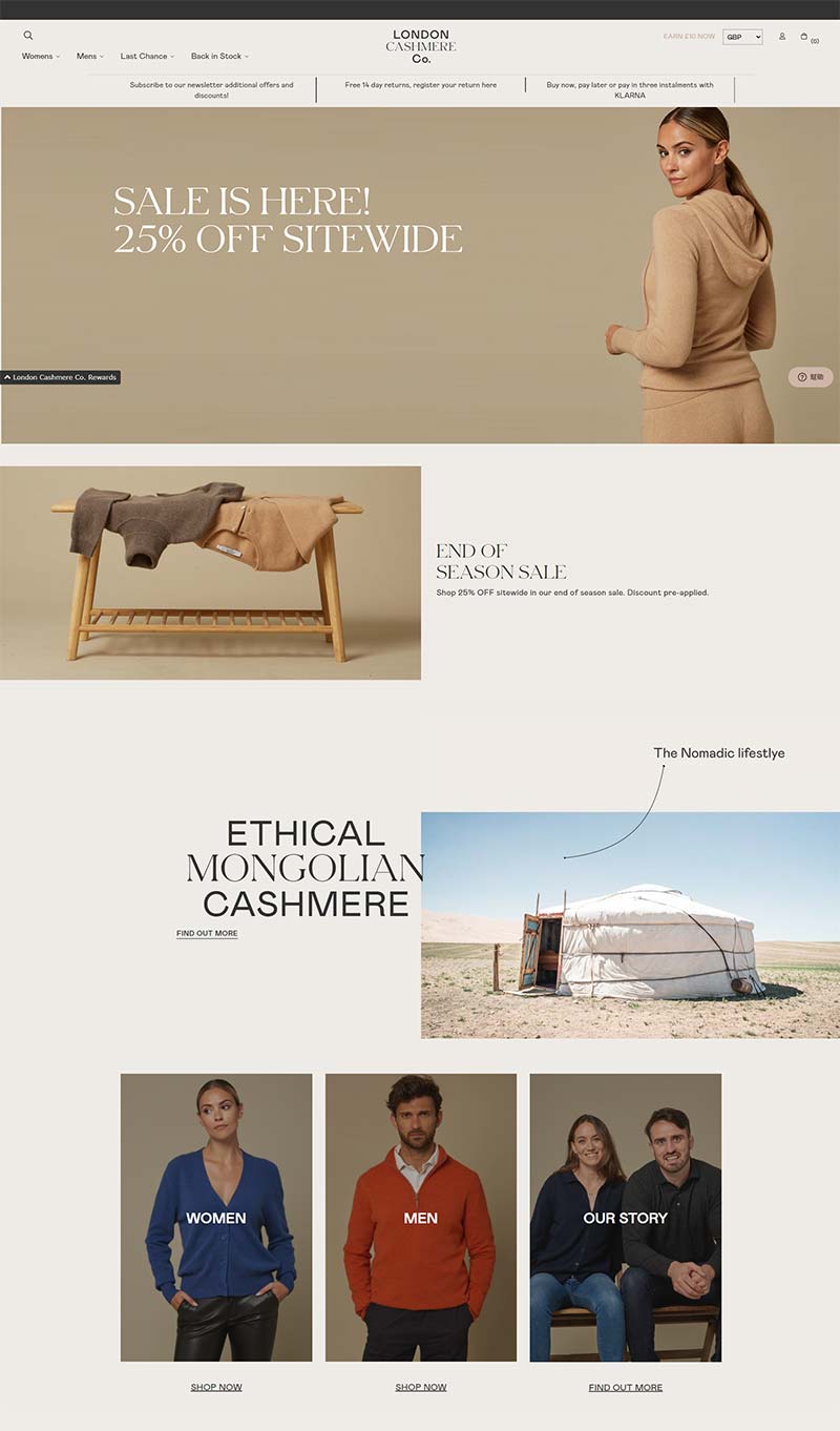 London Cashmere Co 英国羊绒服饰品牌购物网站