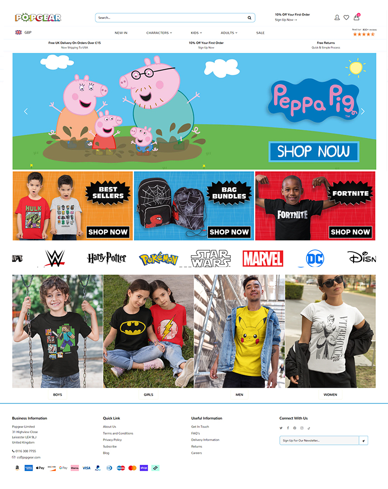 Popgear 英国影视周边官方产品购物网站