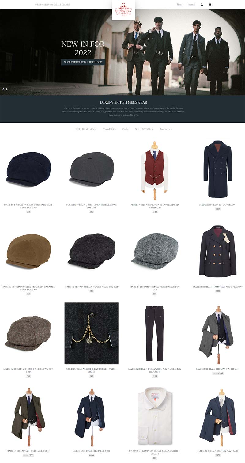 Garrison Tailors 英国轻奢男士西装品牌购物网站