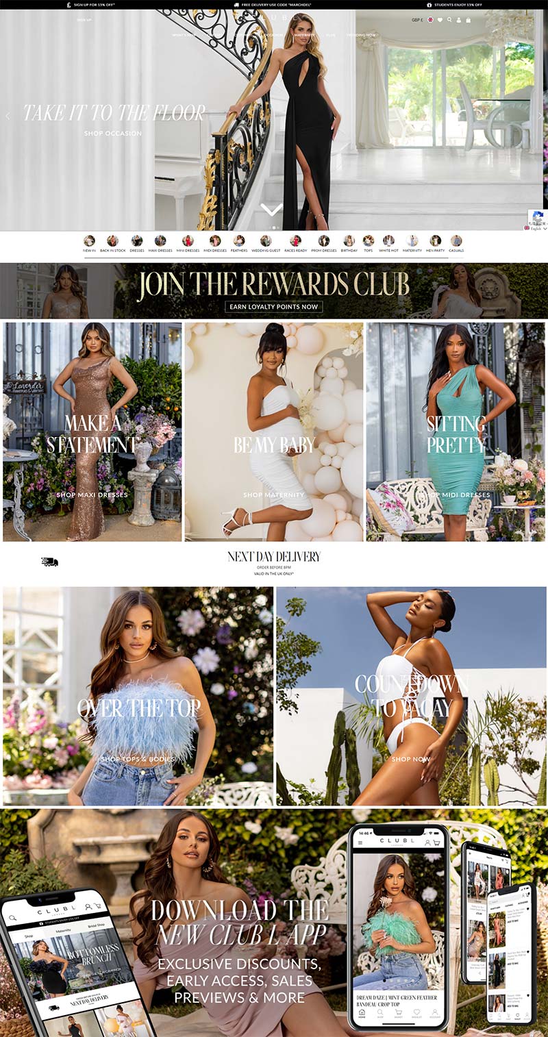 Club L London 英国奢华女装品牌购物网站