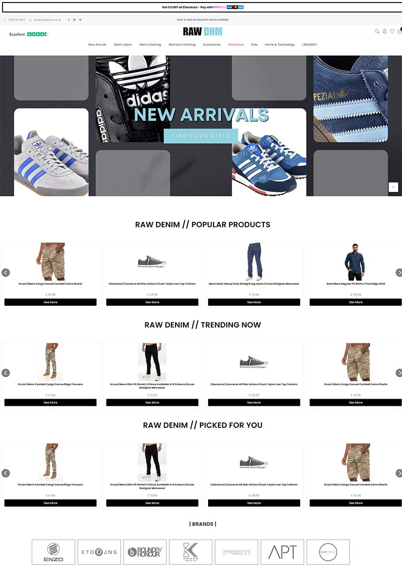 Rawdenim 英国运动鞋服品牌购物网站