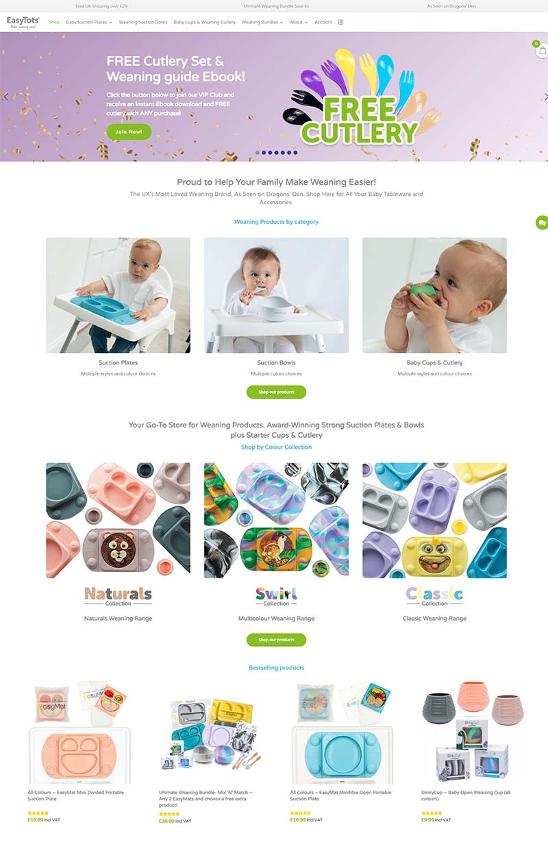 EasyTots 英国婴儿断奶喂养产品购物网站